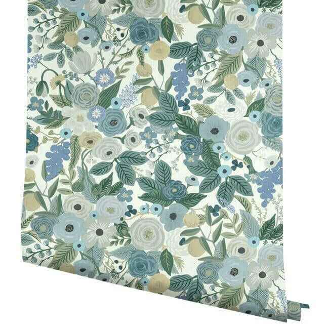Garden Party Blue Wallpaper - York Wallcoverings - RI5120 - York Wallcoverings Wallpaper