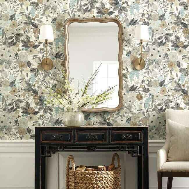 Garden Party Brown & Beige Wallpaper - York Wallcoverings - RI5121 - York Wallcoverings Wallpaper