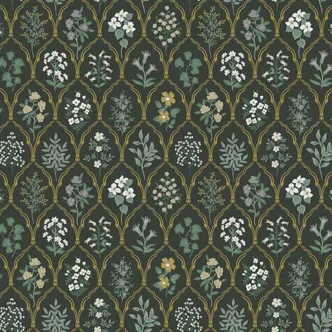 Hawthorne Black & Cream Wallpaper - York Wallcoverings - RI5133