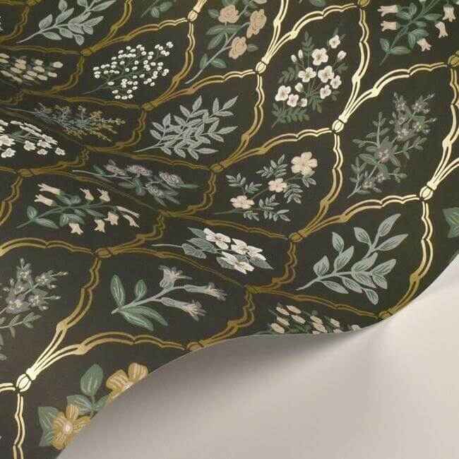 Hawthorne Black & Cream Wallpaper - York Wallcoverings - RI5133 - York Wallcoverings Wallpaper