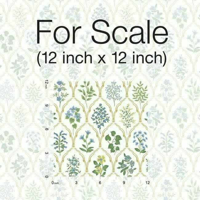 Hawthorne Blue & Green Wallpaper - York Wallcoverings - RI5132 - York Wallcoverings Wallpaper