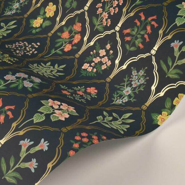 hawthorne-wallpaper-navy-multi-york-wallcoverings-ri5129 - York Wallcoverings Wallpaper