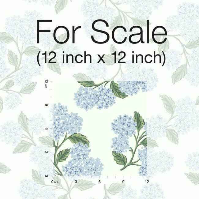 Hydrangea Blue & White Wallpaper - York Wallcoverings - RI5143 - York Wallcoverings Wallpaper