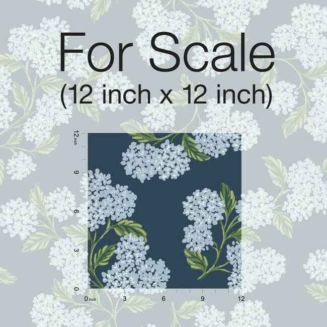 Hydrangea Navy Wallpaper - York Wallcoverings - RI5142 - York Wallcoverings Wallpaper