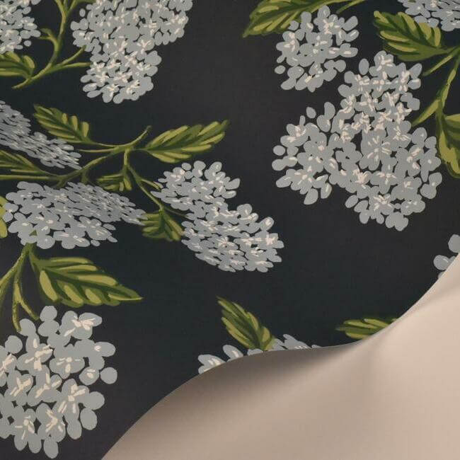hydrangea-wallpaper-navy-york-wallcoverings-ri5142 - York Wallcoverings Wallpaper