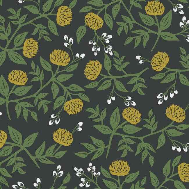 Peonies Black & Gold Wallpaper - York Wallcoverings - RI5151