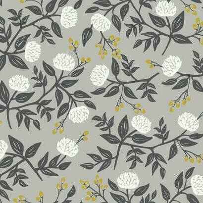 Peonies Grey Wallpaper - York Wallcoverings - RI5152