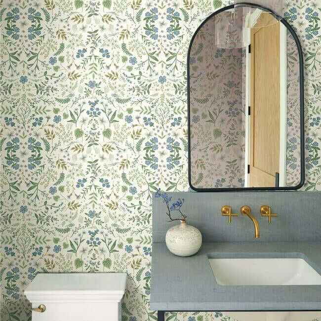 Wildwood Blue & Green Wallpaper - York Wallcoverings - RI5155 - York Wallcoverings Wallpaper