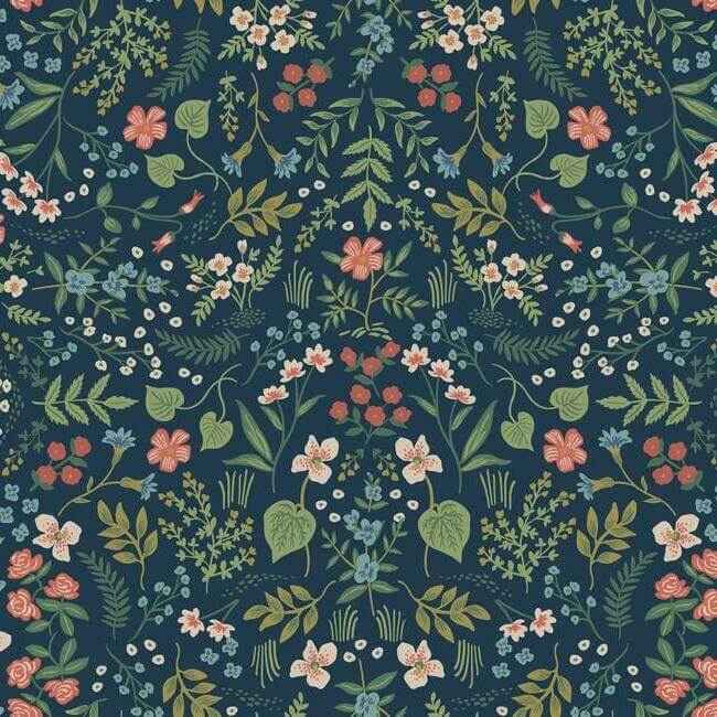 Wildwood Navy Wallpaper - York Wallcoverings - RI5154 - York Wallcoverings Wallpaper