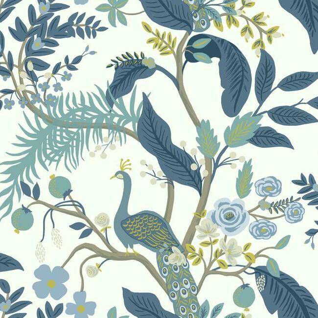 peacock-wallpaper-blue-white-york-wallcoverings-ri5173