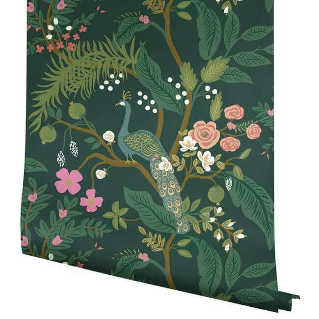 peacock-wallpaper-emerald-york-wallcoverings-ri5168 - York Wallcoverings Wallpaper
