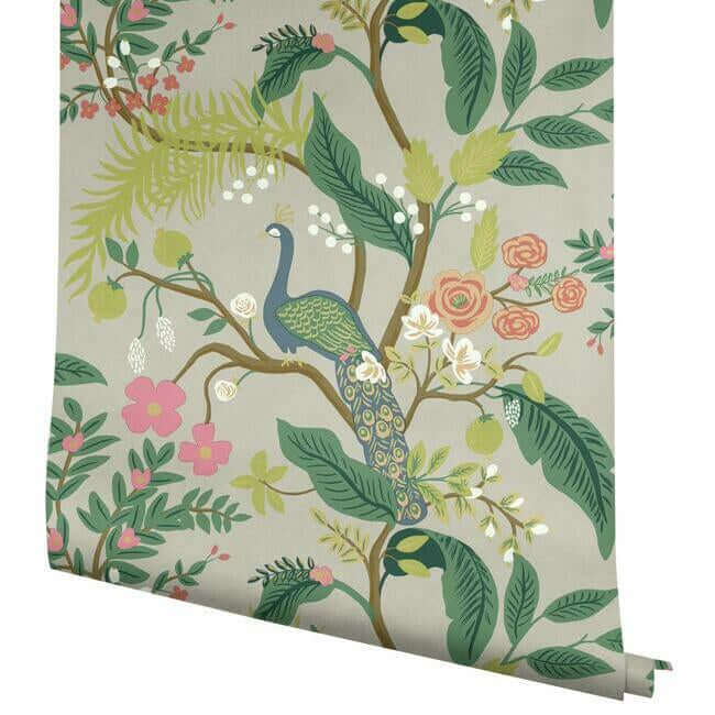 peacock-wallpaper-linen-york-wallcoverings-ri5171 - York Wallcoverings Wallpaper
