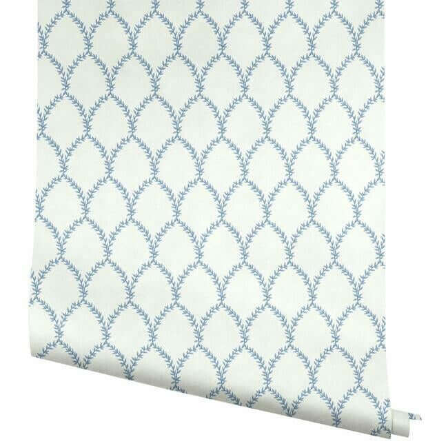 laurel-wallpaper-blue-white-york-wallcoverings-ri5180 - York Wallcoverings Wallpaper