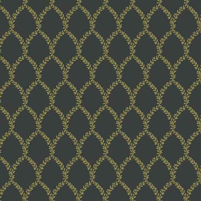Laurel Gold & Black Wallpaper - York Wallcoverings - RI5177 - York Wallcoverings Wallpaper