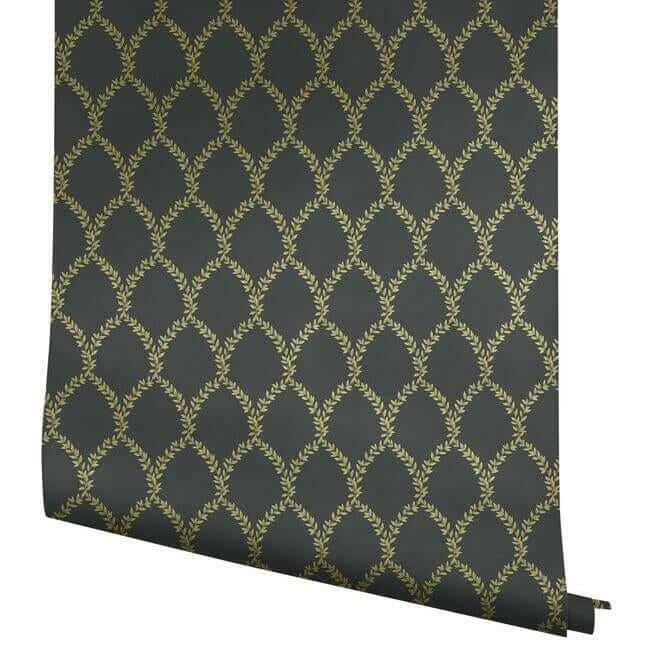 laurel-wallpaper-gold-black-york-wallcoverings-ri5177 - York Wallcoverings Wallpaper