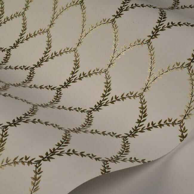 Laurel Gold & White Wallpaper - York Wallcoverings - RI5176 - York Wallcoverings Wallpaper