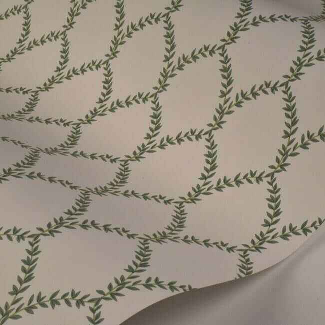 Laurel Green & White Wallpaper - York Wallcoverings - RI5178 - York Wallcoverings Wallpaper