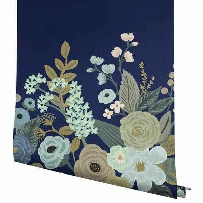 Garden Party Navy Wall Mural - York Wallcoverings - RI5191M - York Wallcoverings Wallpaper