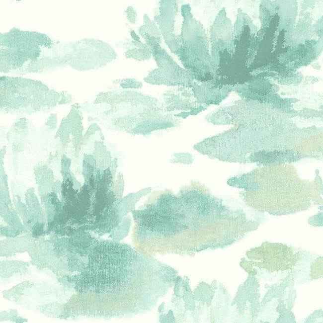 Water Lily Blue Wallpaper - York Wallcoverings - NA0525