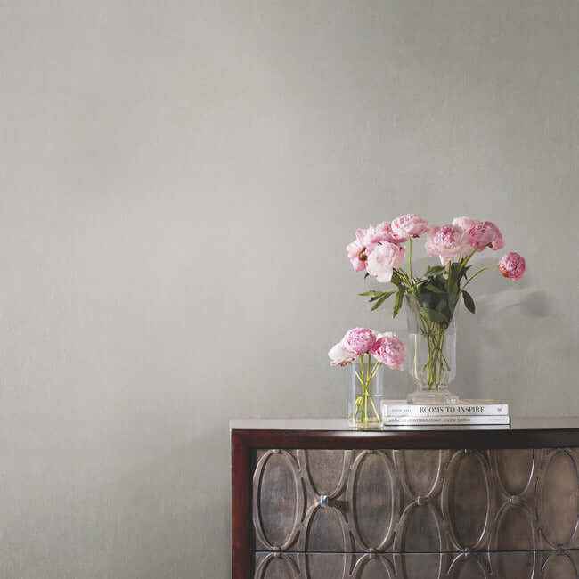 Oasis Silver Metallic Wallpaper - York Wallcoverings - DE9001 - York Wallcoverings Wallpaper