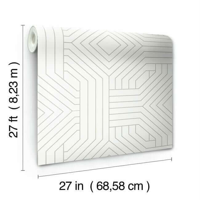 diverging-diamonds-white-wallpaper-york-wallcoverings-ci2374 - York Wallcoverings Wallpaper