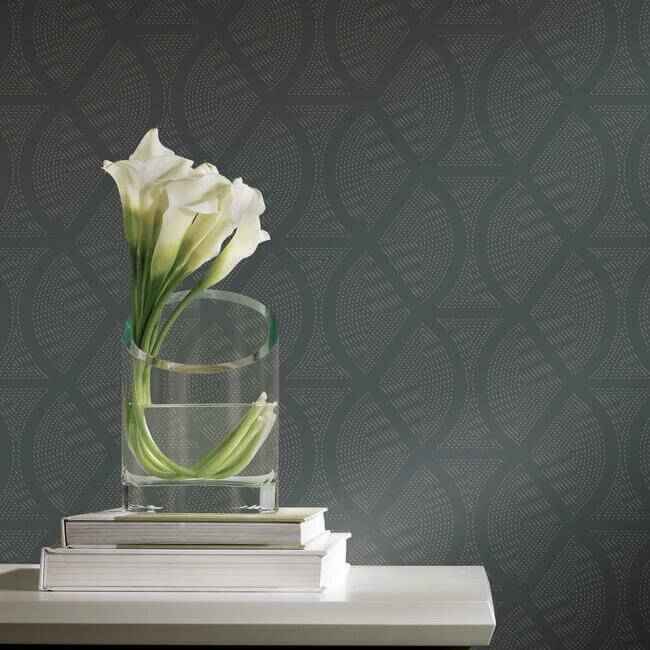 Opposites Attract Dark Grey Wallpaper - York Wallcoverings - CI2383 - York Wallcoverings Wallpaper