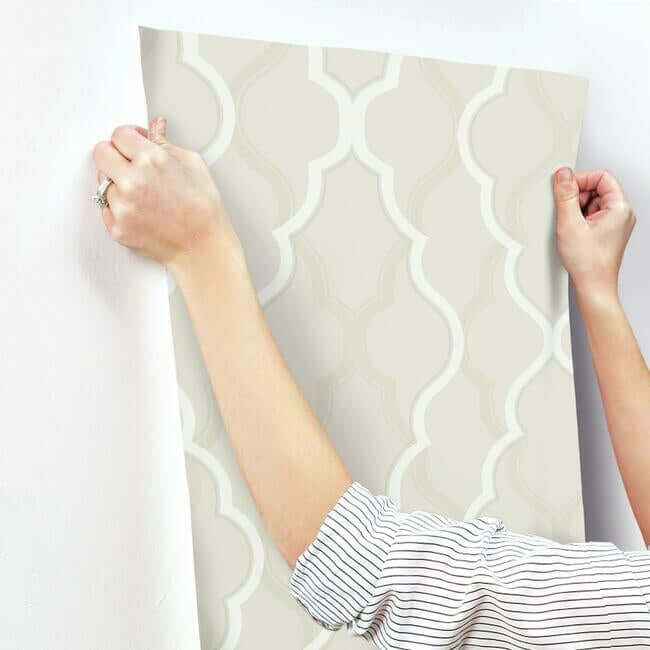Double Damask Beige Wallpaper - York Wallcoverings - CI2396 - York Wallcoverings Wallpaper