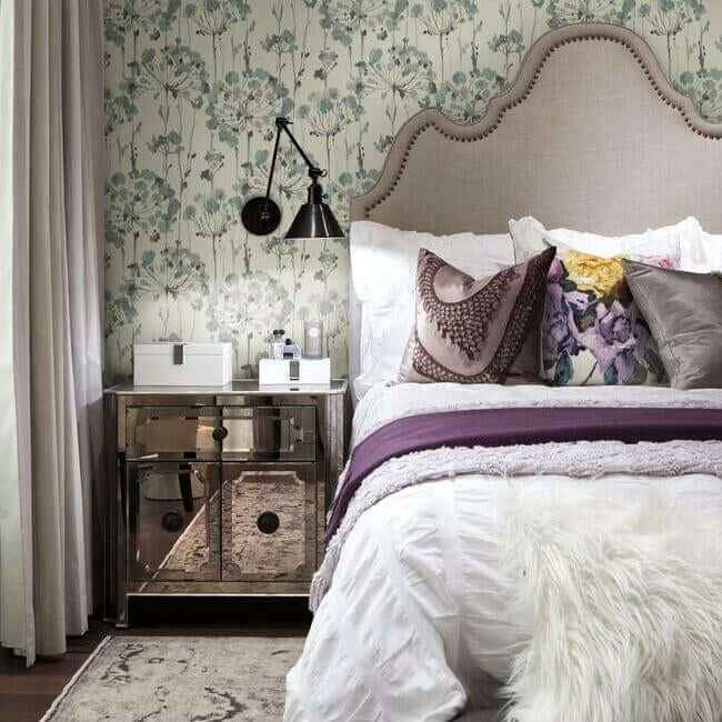 Flourish Blue & Grey Wallpaper - York Wallcoverings - CI2426