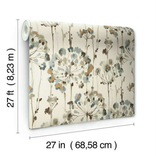 flourish-teal-wallpaper-york-wallcoverings-cn2100 - York Wallcoverings Wallpaper