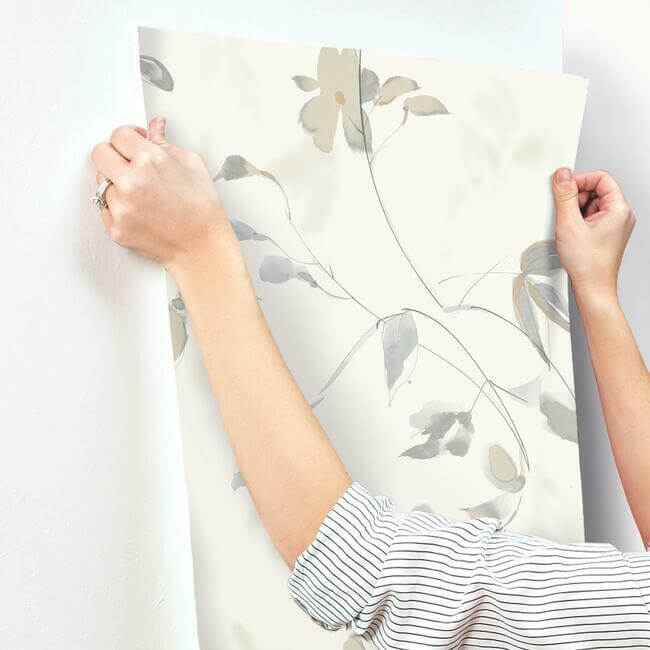 Linden Flower Tan Wallpaper - York Wallcoverings - SO2444 - York Wallcoverings Wallpaper