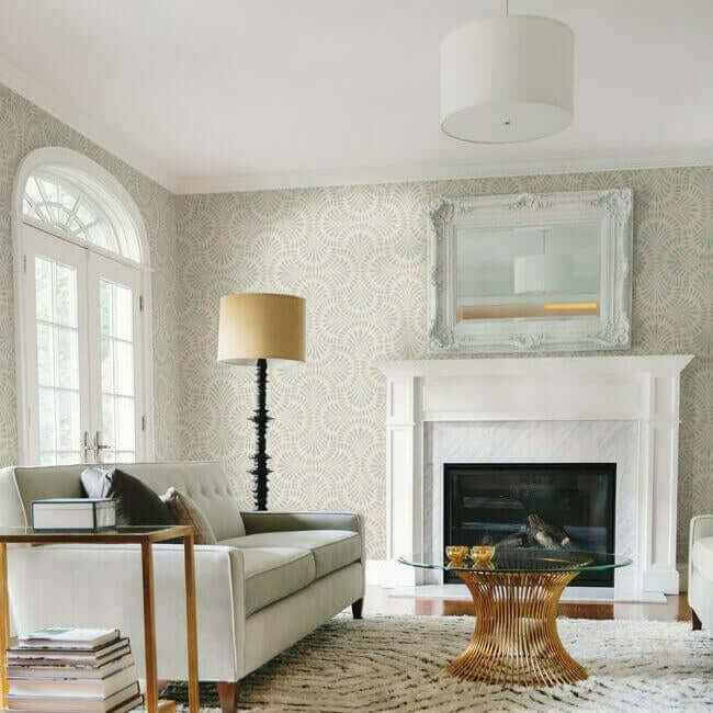 Cabaret Beige Metallic Wallpaper - York Wallcoverings - CA1502 - York Wallcoverings Wallpaper