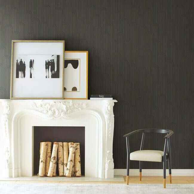 Speakeasy Black Metallic Wallpaper - York Wallcoverings - CA1540 - York Wallcoverings Wallpaper