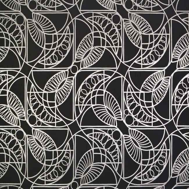 Cartouche Black & Silver Wallpaper - York Wallcoverings - NW3528 - York Wallcoverings Wallpaper