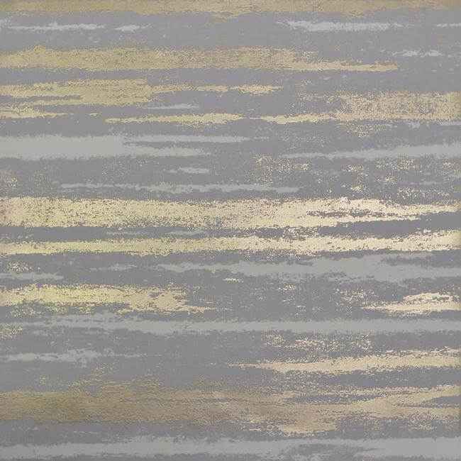Atmosphere Grey & Gold Wallpaper - York Wallcoverings - NW3540