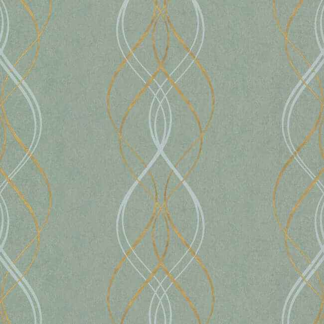 Aurora Blue & Gold Wallpaper - York Wallcoverings - NW3551 - York Wallcoverings Wallpaper