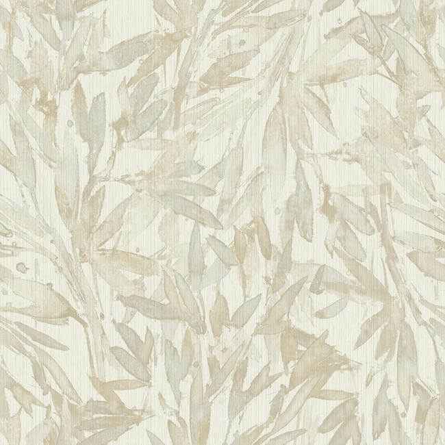 Rainforest Leaves Wallpaper Beige - York Wallcoverings - Y6230701