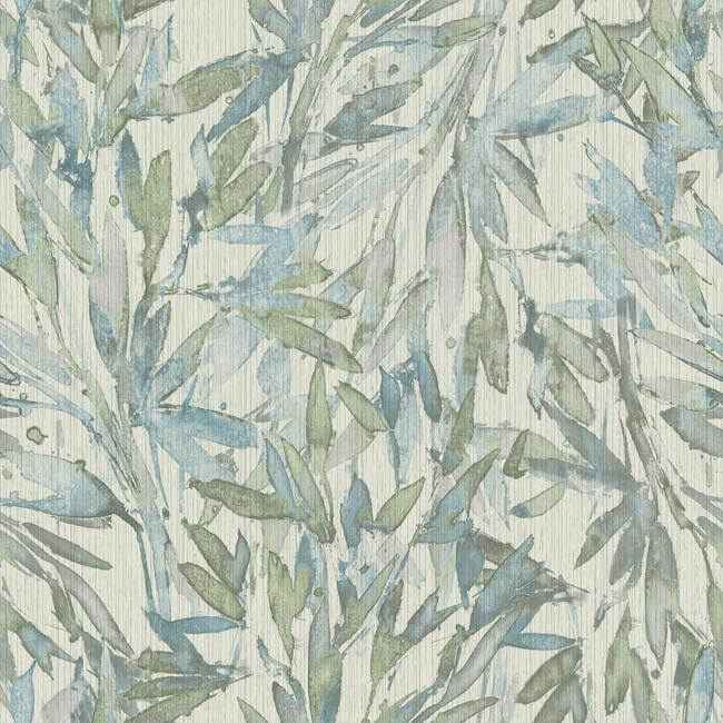 Rainforest Leaves Wallpaper Light Bluegrey - York Wallcoverings - Y6230704 - York Wallcoverings Wallpaper
