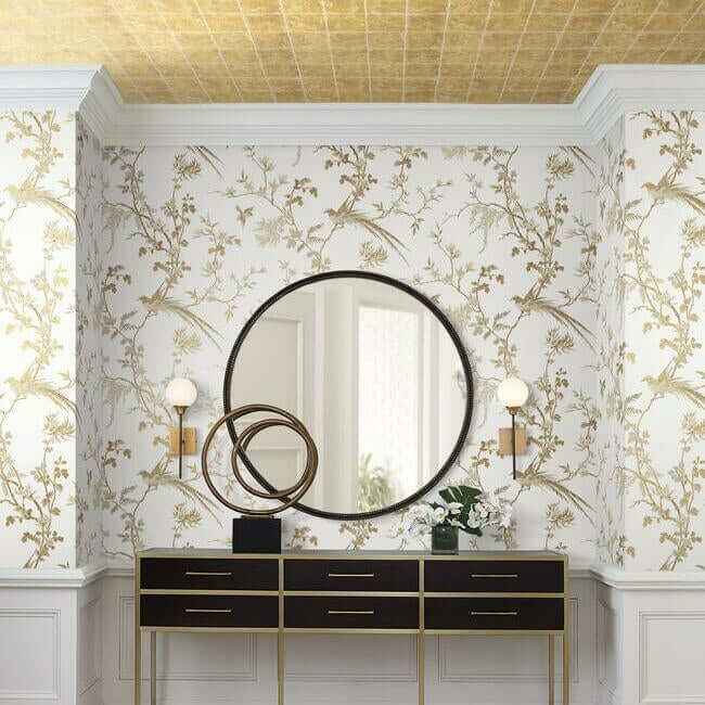 Metal Leaf Squares Gold Wallpaper - York Wallcoverings - KT2102 - York Wallcoverings Wallpaper