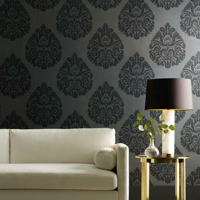 teardrop-damask-wallpaper-black-york-wallcoverings-kt2144
