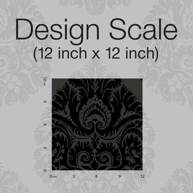 Teardrop Damask Black Wallpaper - York Wallcoverings - KT2144 - York Wallcoverings Wallpaper
