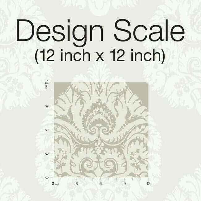 Teardrop Damask Beige Wallpaper - York Wallcoverings - KT2142 - York Wallcoverings Wallpaper