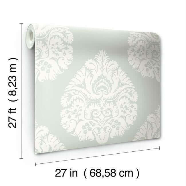 teardrop-damask-light-grey-wallpaper-york-wallcoverings-kt2145 - York Wallcoverings Wallpaper