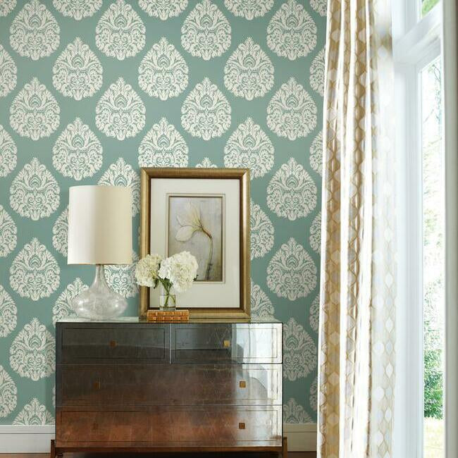 teardrop-damask-wallpaper-teal-york-wallcoverings-kt2146