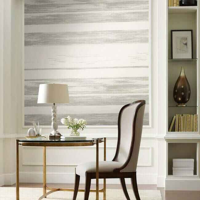 Horizontal Dry Brush White & Grey Wallpaper - York Wallcoverings - KT2155 - York Wallcoverings Wallpaper