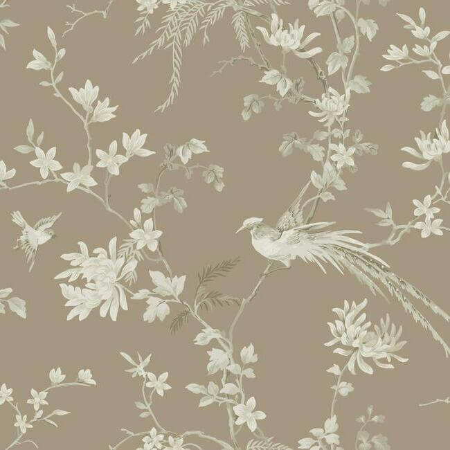 bird-blossom-chinoserie-brown-wallpaper-york-wallcoverings-kt2172 - York Wallcoverings Wallpaper