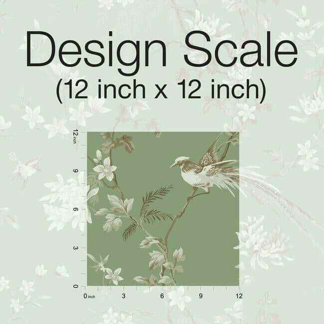 Bird & Blossom Chinoserie Green Wallpaper - York Wallcoverings - KT2175 - York Wallcoverings Wallpaper