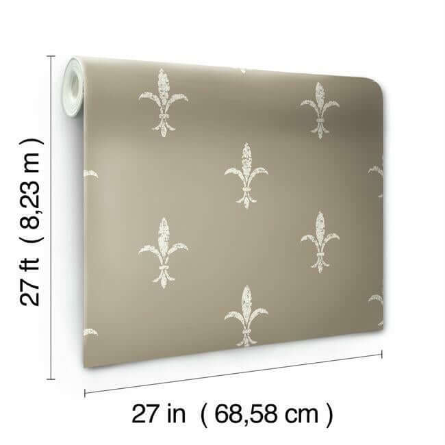 fleur-de-lis-cream-wallpaper-york-wallcoverings-kt2195 - York Wallcoverings Wallpaper