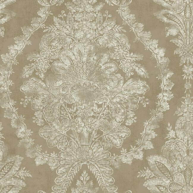 charleston-damask-bronze-wallpaper-york-wallcoverings-kt2217 - York Wallcoverings Wallpaper