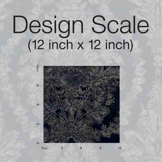 Charleston Damask Navy Wallpaper - York Wallcoverings - KT2215 - York Wallcoverings Wallpaper