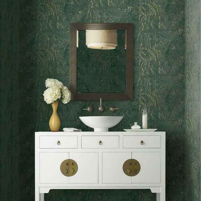 Polished Marble Green Wallpaper - York Wallcoverings - KT2222 - York Wallcoverings Wallpaper